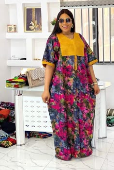 Bubu Gown With Kampala, Free Bubu Gown Styles, Simple Kaftan Dress, Free Ankara Gowns For Women, Free Gown Ankara Styles, Adire Boubou Styles For Women, Adire Kaftan Styles, Boubou Gown Styles, Kampala Styles