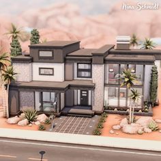 Speed Build & Download on YouTube | Gallery ID: ninahschmidt Modern Sims House, Sims 4 Mansion Floor Plans, Modern Sims 4 House, Sims4 Houses, Sim4 Cc, Oasis Springs, Modern Family House, Sims 4 Speed Build, The Sims 4 Skin