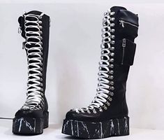 Extravagant Women Boots, Asymmetric Platform Shoes, All seasons, Gothic Women Booties, Leather High Boots, Platform Grunge Boot ❤️ Extravagant designs and high quality fabrics! ❤️ Materials & Care Genuine Leather Clean with a soft cloth and cold water ❤️ Shipping ✈ Ready to ship The time I need to prepare an order for shipping varies. For details, see individual items. Priority shipping is used for all our packages: STANDARD SHIPPING * Shipping to USA & Canada - 10-20 business days * Shi Grunge Boots, Steampunk Shoes, Goth Boots, Womens High Boots, Star Boots, Gothic Boots, Gothic Shoes, High Leather Boots, Black Platform Shoes