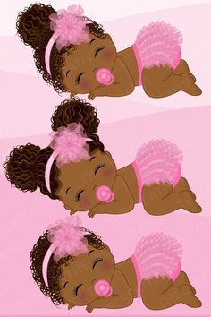 Newborn Quotes Girl, Baby Shower Black Women, Baby Girl Clip Art, Black Baby Hairstyles, Black Baby Girl, Black Baby Art, Minnie Mouse Pictures