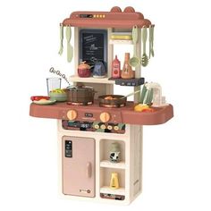 a toy kitchen with an oven and counter top