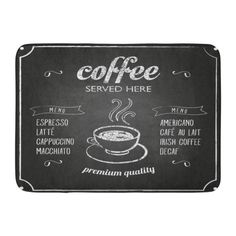 a chalkboard sign with coffee menu written on it