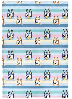 an animal themed blanket with dogs and cats on it's sides, all in different colors