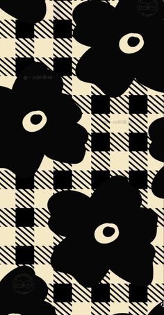 a black and white checkered pattern with circles