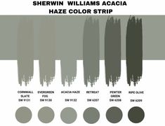 the shades for sherylin williams accia and haze color strip in various shades