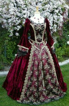 Gaun Abad Pertengahan, Old Fashion Dresses, Fantasy Gowns, Medieval Fashion