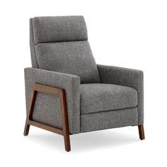 the recliner chair is upholstered and ready to be used in any room