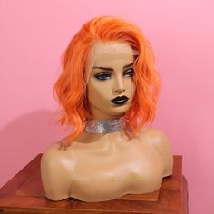 Hair Orange, Bangs Ponytail, Ombre Lace Front, Purple Wig, Green Wig, Blue Wig, Human Hair Color, Bob Lace Front Wigs, Pink Wig