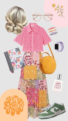 Colorful Church Outfit, Modest Outfits Colorful, Therapy Outfit Ideas, Modest Colorful Outfits, Modest Summer Outfits Christian Apostolic Fashion, Colorful Clothing Aesthetic, Colorful Modest Outfits, Funky Work Outfits Women, Teacher Aesthetic Outfit