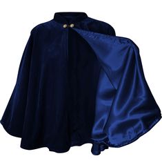 PRICES MAY VARY. Velvet Half Cloak: This Velvet circular cut half medieval cloak capelet is decorated by two pairs of gold color buttons at the front and fringes at the hem which adds elegance to your look. The neck cloak clasp shows your charming collarbone, offering a graceful alternative or a great addition to jackets its loose-fitting cascades over your body. Reflect Your Personality: This half-black cloak Capelet can be worn with almost anything. You can accessories it and pair it with your Half Cape, Medieval Cloak, Cape Wedding, Blue Cape, Cape Designs, Velvet Cape, Elegant Halloween, Fantasy Clothing, Halloween Dress