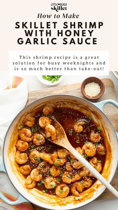 the recipe for skillet shrimp with honey garlic sauce