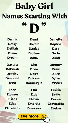 baby girl names starting with d