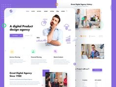 the landing page for digital product design agency