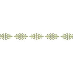 a line of green flowers on a white background