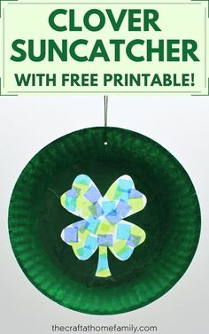 paper plate clover suncather with free printable