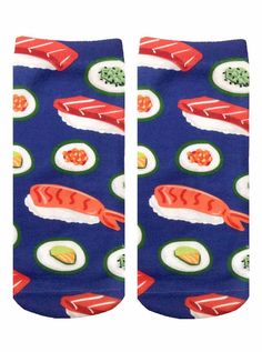 Too real… too cool! Put some style in your step with these eye-catching socks from Living Royal! Made of comfortable 100% Polyester, these socks feature a vibrant and photo realistic print pattern. Salmon Nigiri, Too Real, Unique Socks, Simple Clothing, Raw Photo, Oh My Love, Office Party, Action Figure Accessories, Ankle Socks