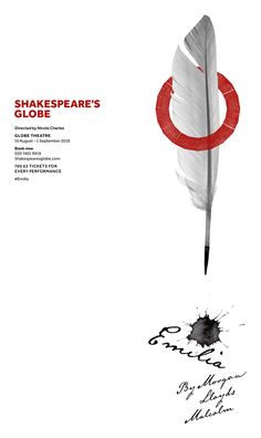 shakespeare's globe cover with an ink pen and feather