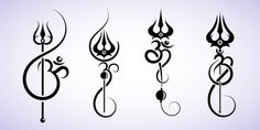 four different types of tattoo designs on a white background