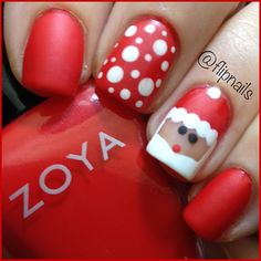 SANTA Christmas by flipnails #nail #nails #nailart Holiday Nails Christmas, Holiday Nail, Finger Nails, Holiday Beauty