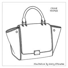 Handbag Illustration, Trapeze Bag, Sac Diy, Authentic Designer Handbags, Luxury Designer Handbags, Handmade Handbags, Designer Handbag