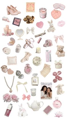 many different items are arranged in the shape of a collage on a white background