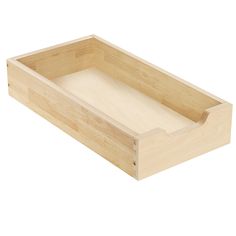 an empty wooden box on a white background