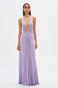 JENNIFER CUPRO MAXI DRESS – MISHA Maxi Jersey Dress, Lilac Dress, Halter Neckline, Jersey Dress, Floor Length, Bodice, Dress Shop, Dresses For Sale, Lilac