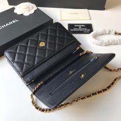 Size: Standard Size It comes with Dust box, Care manual, Tag, and Paper bag. Chanel Woc Caviar, Chanel Woc, Evening Clutch Bag, New Handbags, Cute Bag, Box Packaging, Satchel Bags, Chanel Bag, Evening Bags