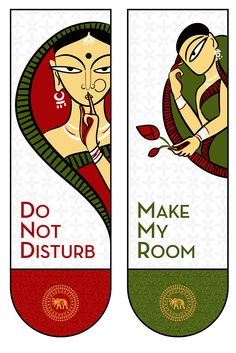 two bookmarks with the words do not disturb, make my room and do not disturb