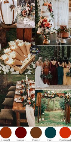 a collage of different wedding colors and themes