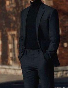 Black Outfit Men, Black Suit Men, Herren Style, Dress Suits For Men, Mens Casual Dress Outfits