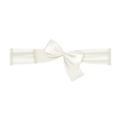 a white bow tie with pearls on it