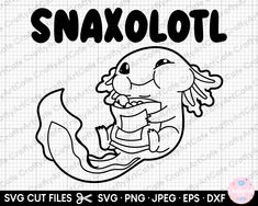 an image of a cartoon character with the word snaxolot on it