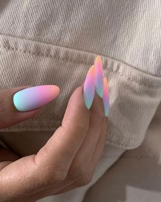 Unicorn Nails, Rainbow Nails, Neon Nails, Art Nails, Cute Nail Designs, Best Acrylic Nails, Cute Nail, Ombre Nails, Nail Trends