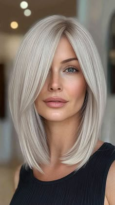 Flattering Bangs for Older Women: 20 Must-Try Hairstyles Bob Gray Hairstyles, Layers For Volume, Bangs For Older Women, Flattering Bangs, Khloe Kardashian Hair, Gray Hairstyles, Grey Hair Inspiration, Gray Hair Highlights