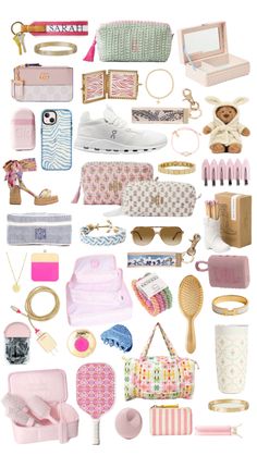 many different types of purses and other items on a white background with text overlay