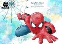 spider - man watercolor clip art