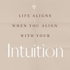 a poster with the words intention written in white on a beige background that says, life aligns when you align with your institution