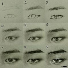 the different types of eyes are shown in this drawing lesson for beginners to learn how to draw them