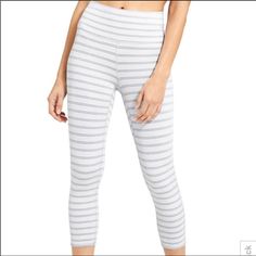 Nwot Athleta High Rise Heather Stripe Chaturanga Capri. Color White And Gray. Size Xs. Please See Pictures. Yoga Legging, Unisex Shoes, Athleta Pants, White Fashion, Yoga Leggings, Women's Leggings, Heathers, White Jeans, Grey And White