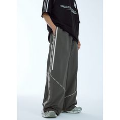 Retro Casual Sports Wide Leg Pants Fabric: 100%Cotton Size: S, M, L, XL Style: Cargo Pants Pants Type: Wide Leg Pants Multiple Color Selections: Black, Dark Gray  Season: Spring, Fall, Summer Baggy Sports Bottoms With Pockets, Baggy Sporty Wide Leg Pants With Pockets, Sporty Baggy Wide Leg Pants With Pockets, Baggy Sports Pants With Pockets, Sports Cargo Pants With Side Pockets And Wide Leg, Sporty Baggy Pants With Pockets, Wide Leg Cargo Pants With Side Pockets For Sports, Relaxed Fit Hip Hop Pants For Jogging, Sportswear Pants With Pockets And Straight Leg