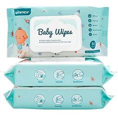 two packs of baby wipes sitting on top of each other