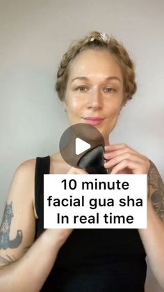 Wildling Beauty on Instagram: "Facial gua sha is a technique derived from from Traditional Chinese Medicine.  It releases tension and stagnation from the tissues and increases the flow of fresh, nutrient rich blood and Qi to the face. • 👉🏽 Begin with a clean face 👉🏽 Apply @wildling_beauty Empress Tonic and Oil (formulated for facial gua sha) 👉🏽 You’re ready for gua sha with the Empress Stone - made from Bian stone, containing over 40 trace minerals, and has an edge to hug every plane of your face and neck. • This video is a great 10 minute ritual, follow along! • Customize yours with any of our tutorials for specific skin or tension concerns (we have sooo many add on videos in our IGTV) • Tune into the sensations and your breath. Return Home to Yourself ✨ • Drink plenty of water afte Gua Sha Wildling, Gua Sha Full Body Technique, Gua Sha For Neck Lines, Gua Sha Video, Gia Sha Face Routine, Gua Sha Technique Face, Guasha Face, Gua Sha Technique, Gua Sha Tutorial