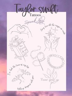 the cover of taylor swift's tattoo book, featuring flowers and tattoos on it