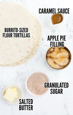 the ingredients to make tortillas are shown here