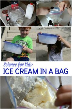 ice cream in a bag is an easy and fun science activity for kids to do