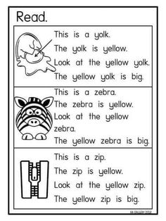 the yellow zebra read and color worksheet