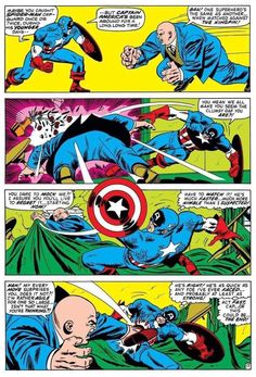 an image of captain america being attacked by another man in the avengers comic book page