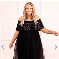 Chic Soul Dress - Bought For An Occasion And Went With Another Dress. Never Worn! Beautiful Off The Shoulder Maxi Dress! Black Sequin Bridesmaid Dress Plus Size, Plus Size Lace Maternity Dress, Black Off-shoulder Embellished Dress, Chic Soul Plus Size, Soul Dress, Off The Shoulder Maxi Dress, Pink Long Sleeve Dress, Leopard Print Maxi Dress, Chic Soul