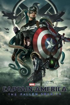 captain america the fallen soldier movie poster with an octopus, snake and man in costume